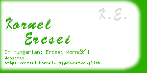 kornel ercsei business card